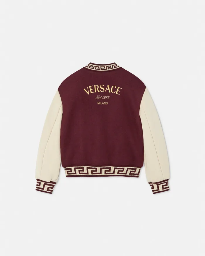 Versace Outerwear Kids Logo Bomber Jacket Redwhite