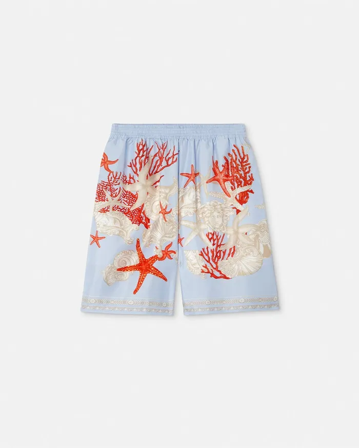 Versace Pants and Shorts Men Barocco Sea Silk Shorts Blueprint
