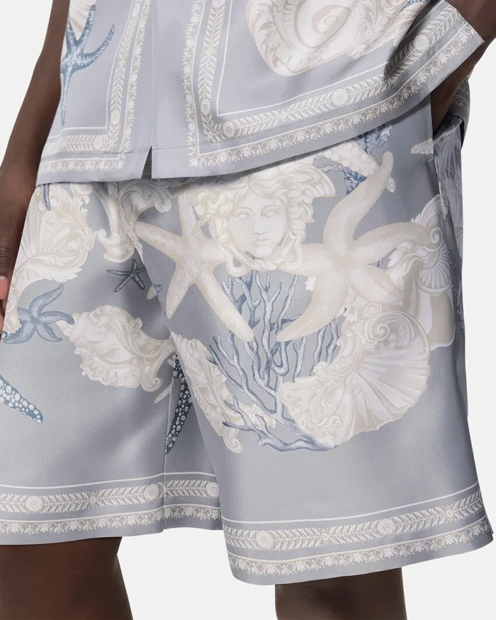 Versace Pants and Shorts Men Barocco Sea Silk Shorts Blueprint