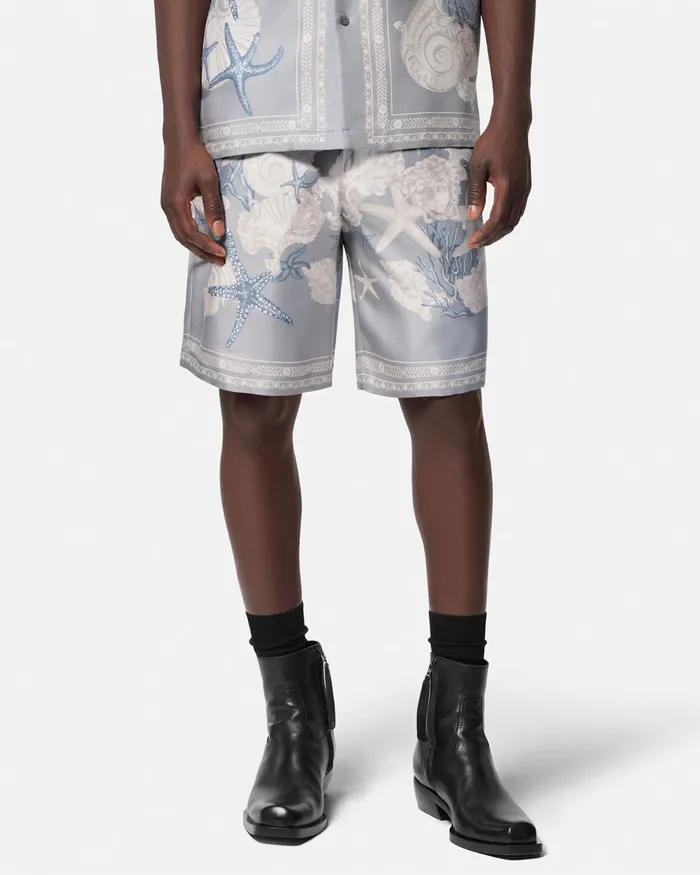 Versace Pants and Shorts Men Barocco Sea Silk Shorts Blueprint
