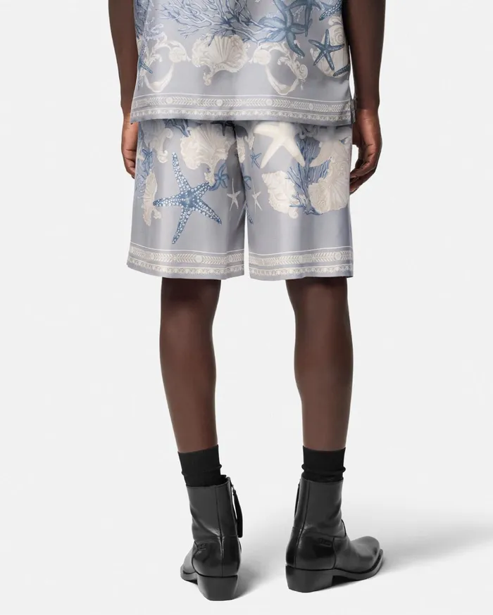 Versace Pants and Shorts Men Barocco Sea Silk Shorts Blueprint