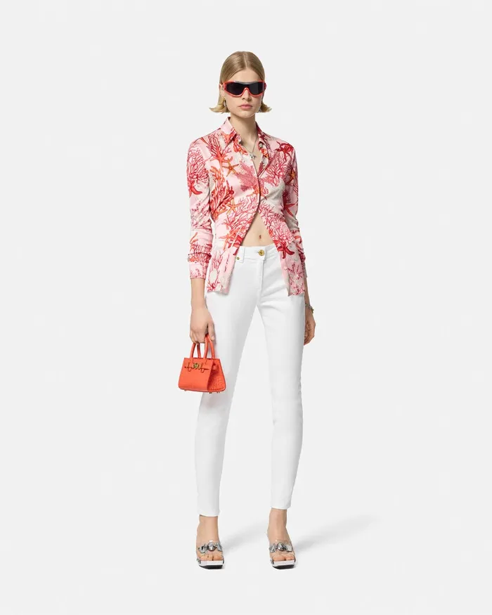 Versace Pants and Shorts Women Skinny Jeans White