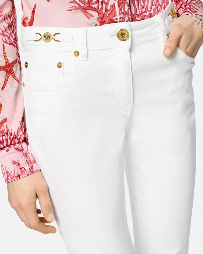 Versace Pants and Shorts Women Skinny Jeans White