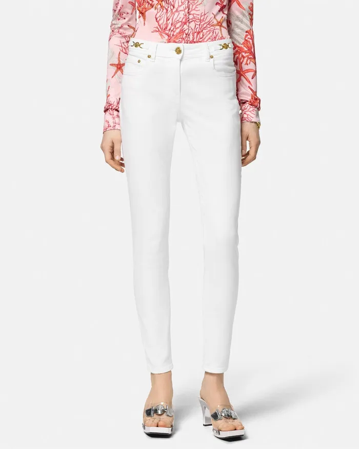 Versace Pants and Shorts Women Skinny Jeans White