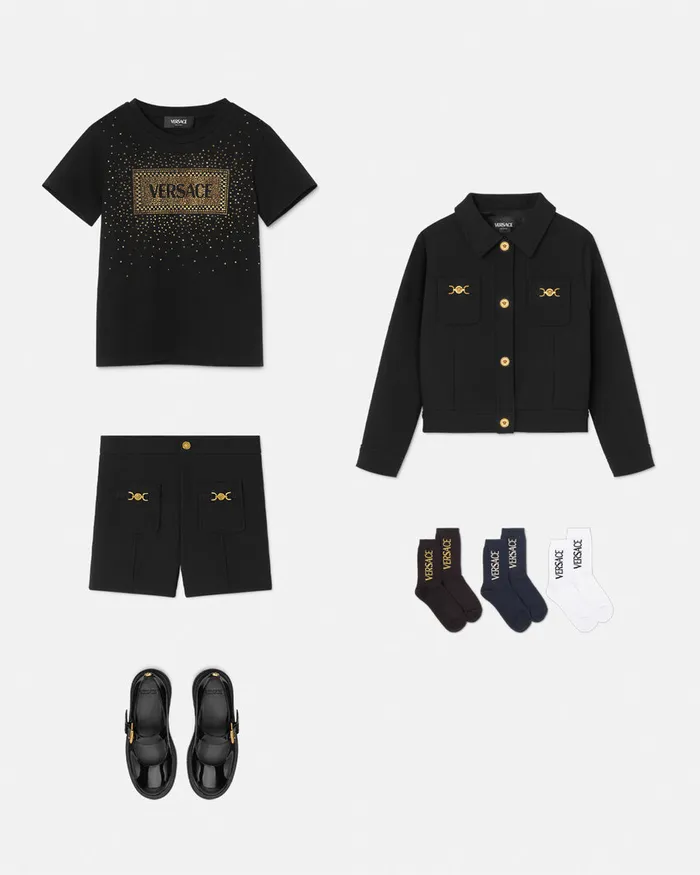 Versace Pants and Skirts Kids Medusa 03995 Shorts Black