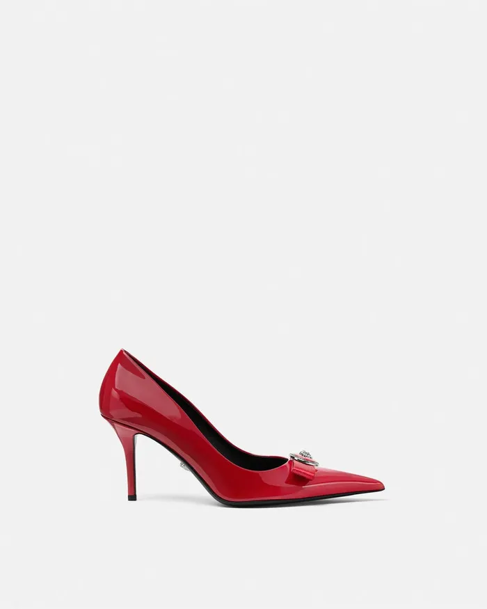 Versace Pumps and Slingbacks Women Gianni Ribbon Patent Pumps 85 Mm Red