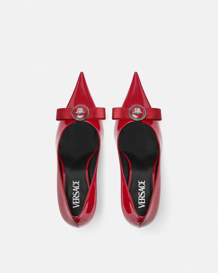 Versace Pumps and Slingbacks Women Gianni Ribbon Patent Pumps 85 Mm Red