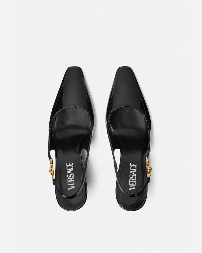Versace Pumps and Slingbacks Women Medusa 03995 Slingback Pumps 85 Mm Blackgold