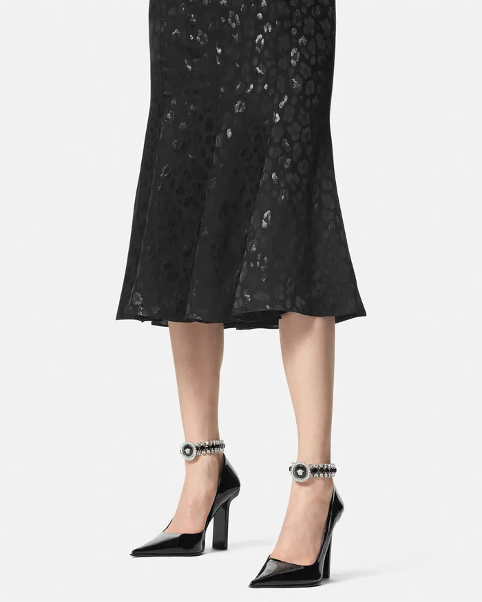 Versace Pumps and Slingbacks Women Slice Patent Pumps 105 Mm Blacksilver