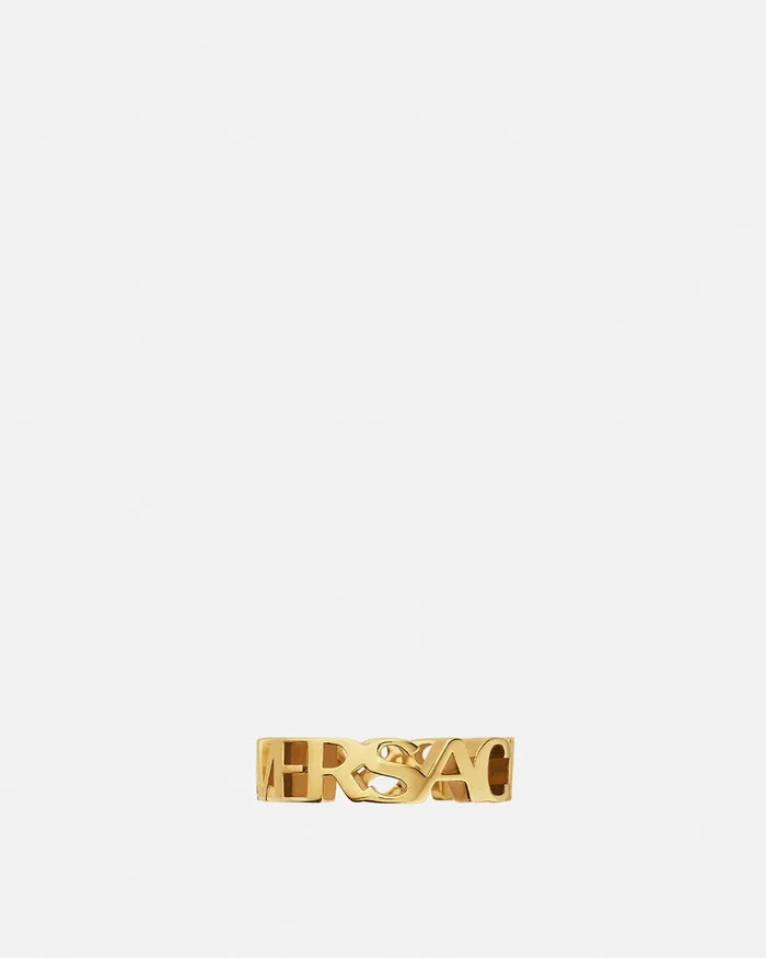Versace Rings MenWomen Logo Ring Light Gold
