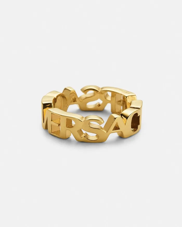 Versace Rings MenWomen Logo Ring Light Gold