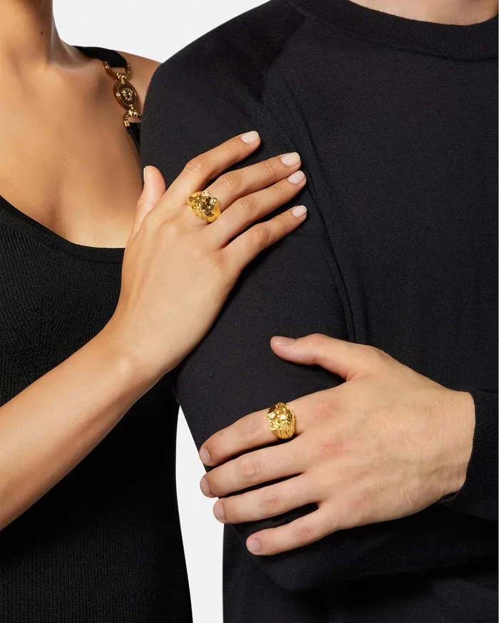 Versace Rings WomenMen La Medusa Ring Light Gold