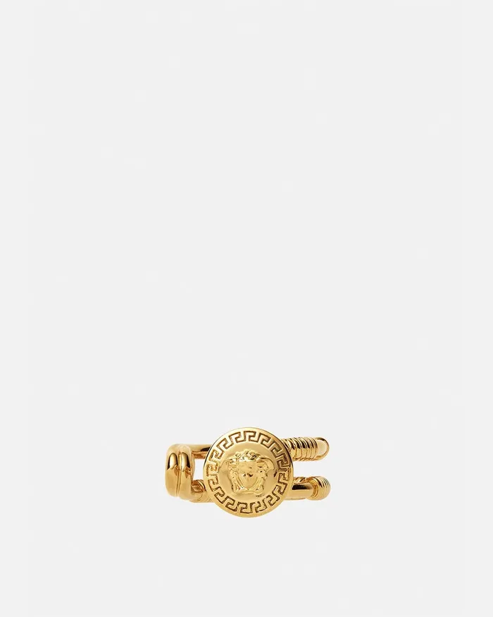 Versace Rings WomenMen Safety Pin Ring Light Gold