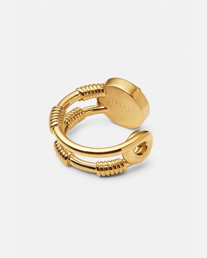 Versace Rings WomenMen Safety Pin Ring Light Gold