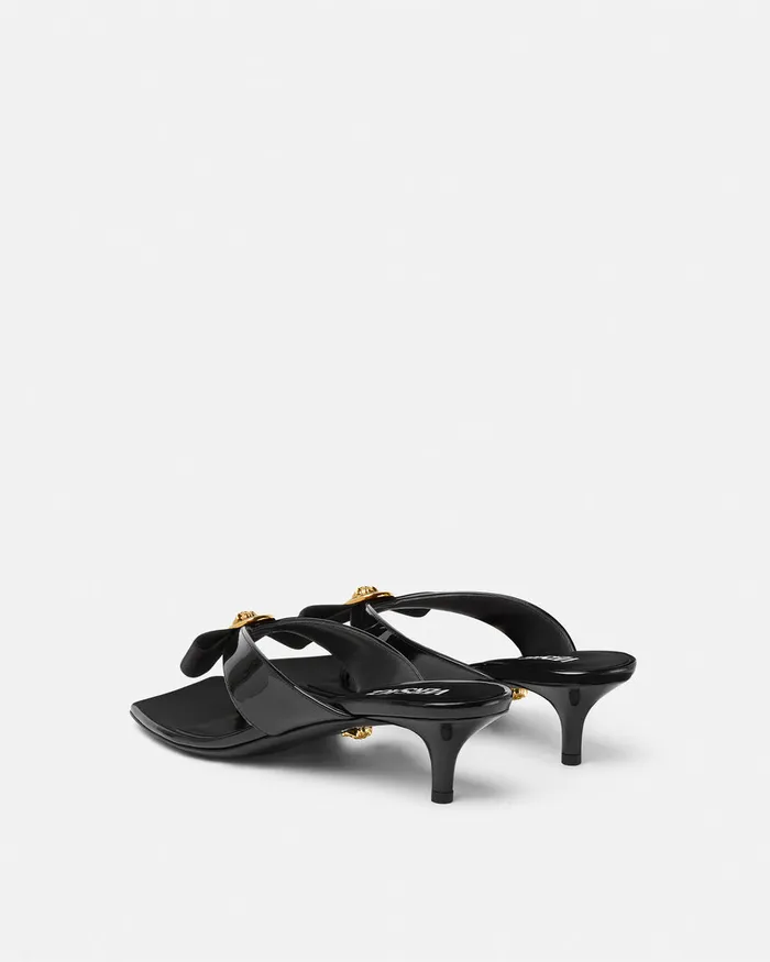 Versace Sandals Women Gianni Ribbon Mules 45 Mm Blackgold