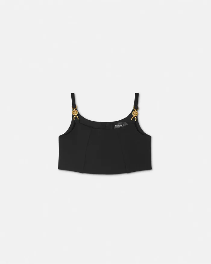 Versace Shirts and Tshirts Kids Medusa 03995 Bralette Top Black