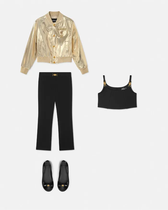 Versace Shirts and Tshirts Kids Medusa 03995 Bralette Top Black