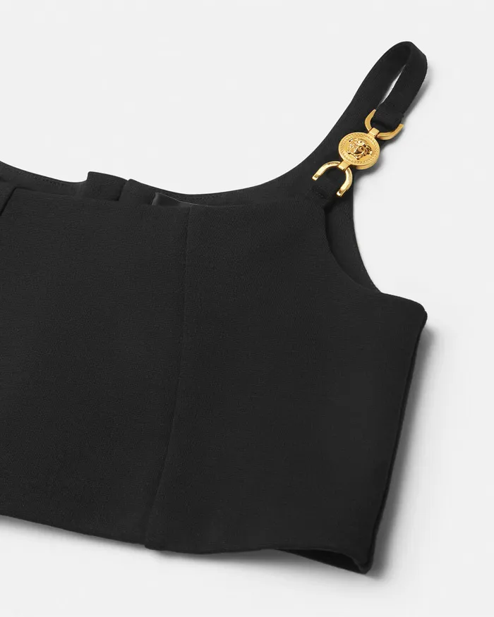 Versace Shirts and Tshirts Kids Medusa 03995 Bralette Top Black