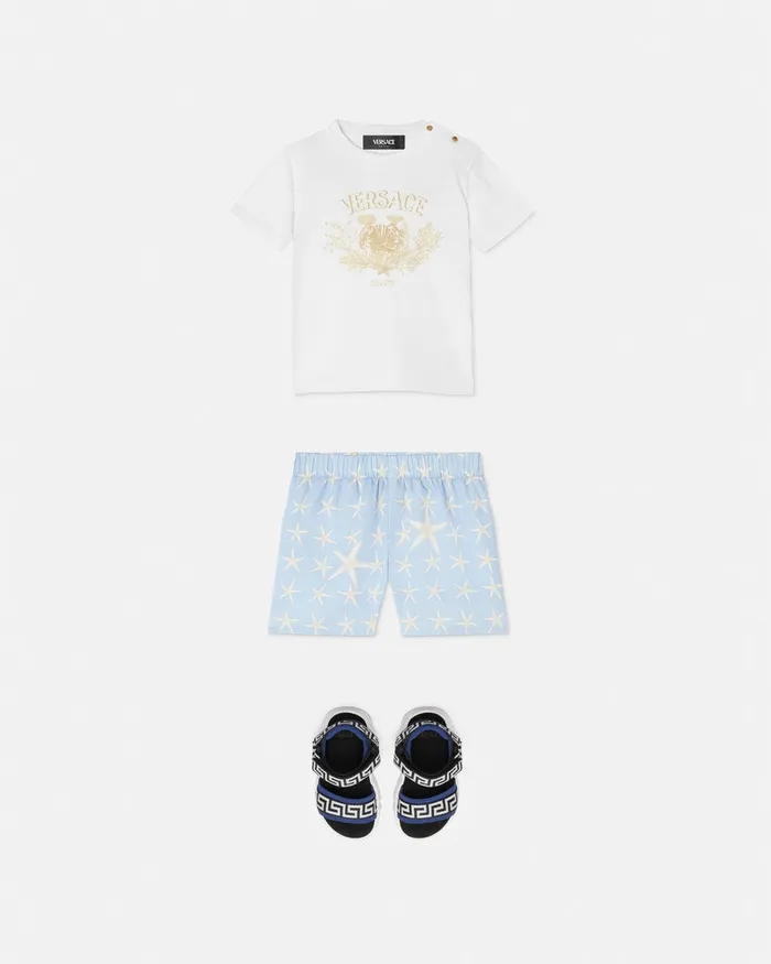 Versace Shirts and Tshirts Kids University Coral Baby TShirt White