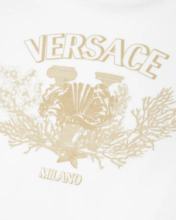 Versace Shirts and Tshirts Kids University Coral Baby TShirt White