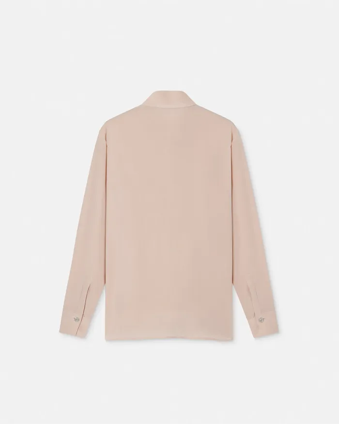 Versace Shirts and Tops Women Ruffled Silk Crpe Shirt Light Pink