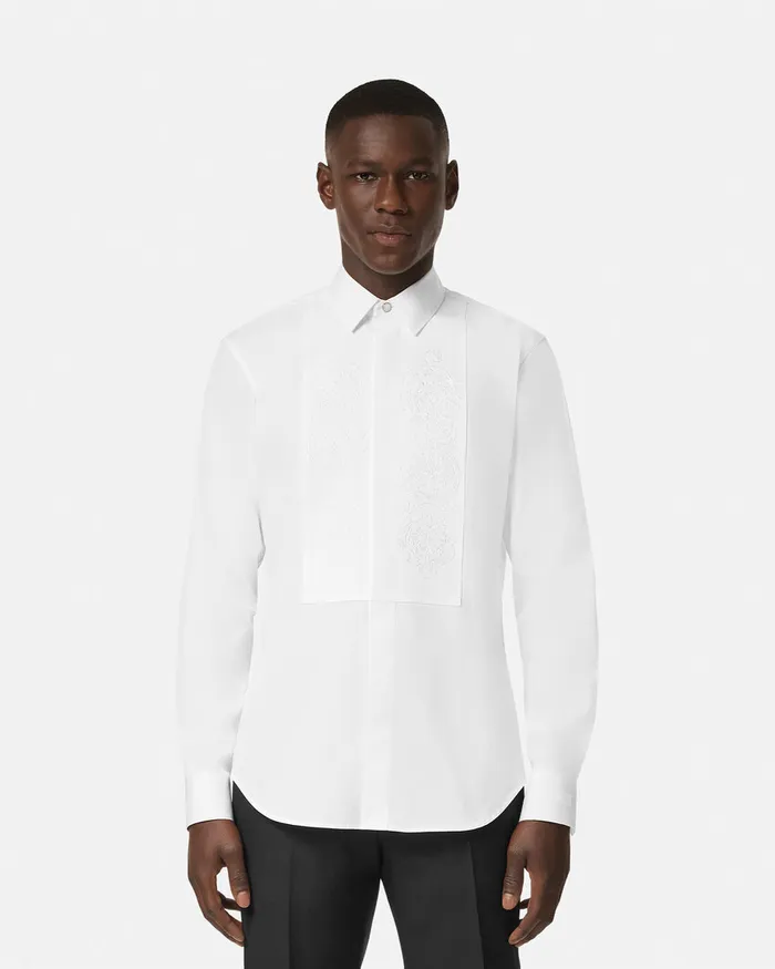Versace Shirts Men Barocco Formal Shirt White