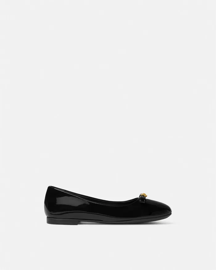 Versace Shoes Kids Gianni Ribbon Ballerinas Blackgold