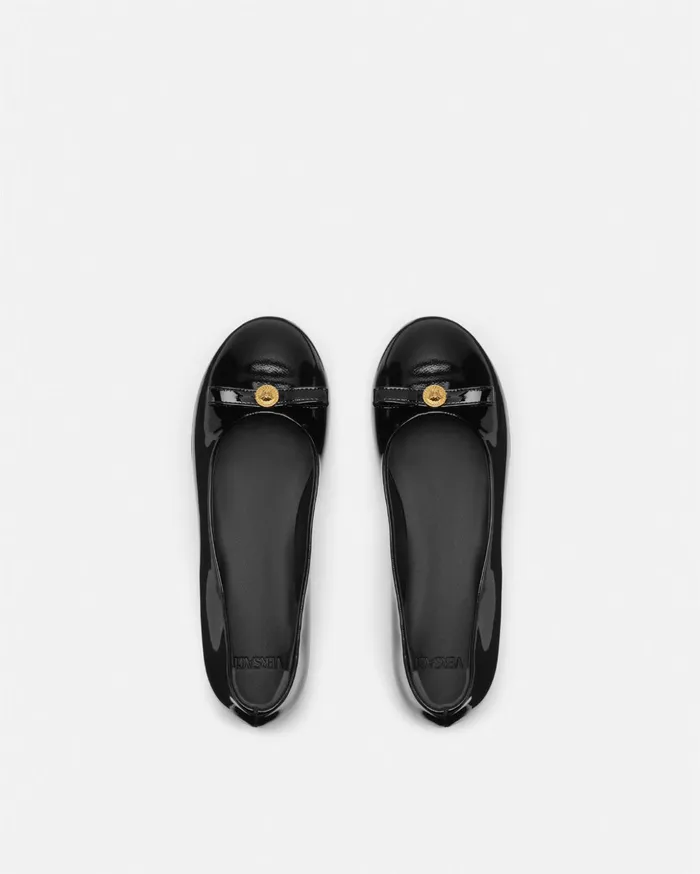 Versace Shoes Kids Gianni Ribbon Ballerinas Blackgold