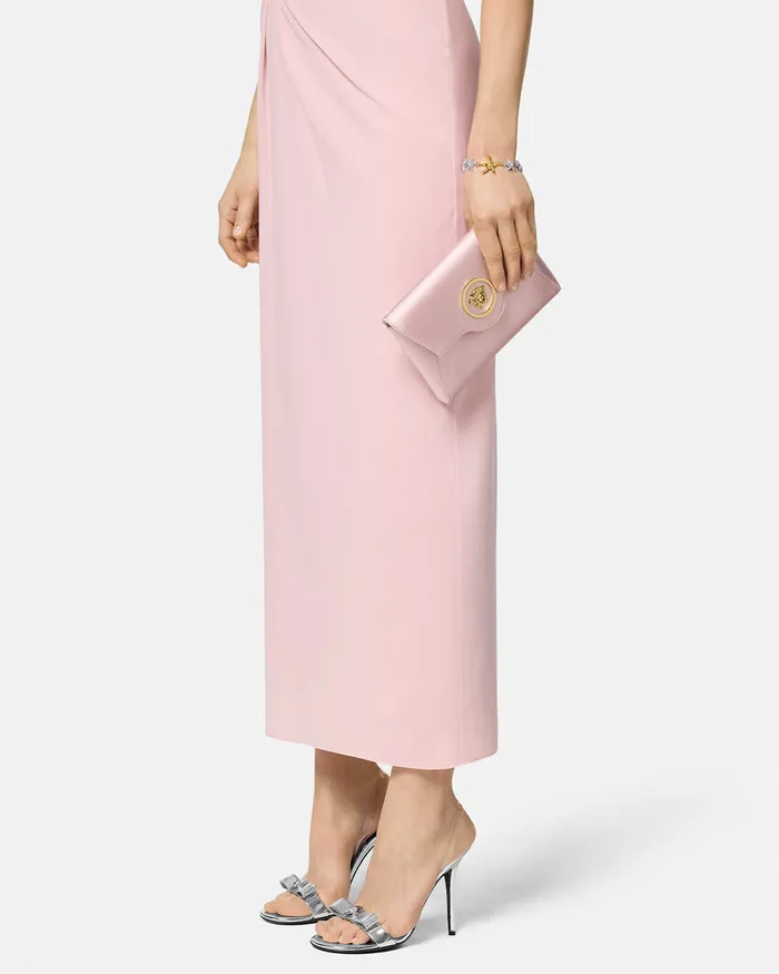Versace Shoulder and Crossbody Women La Medusa Envelope Clutch Light Pink