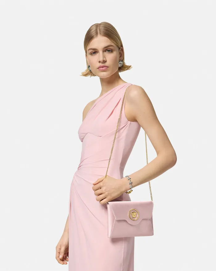 Versace Shoulder and Crossbody Women La Medusa Envelope Clutch Light Pink