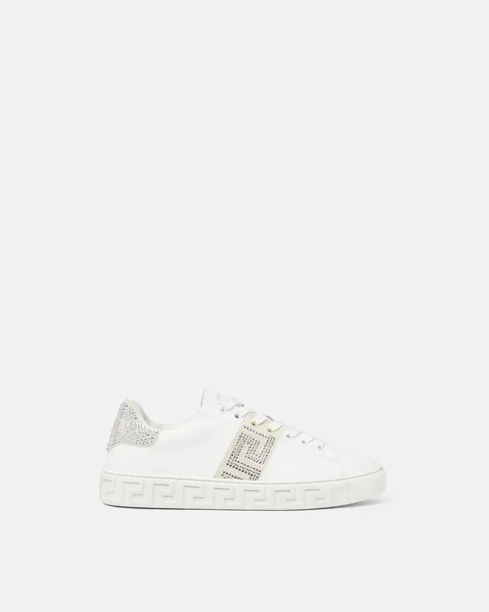 Versace Sneakers Women Crystal Greca Sneakers White