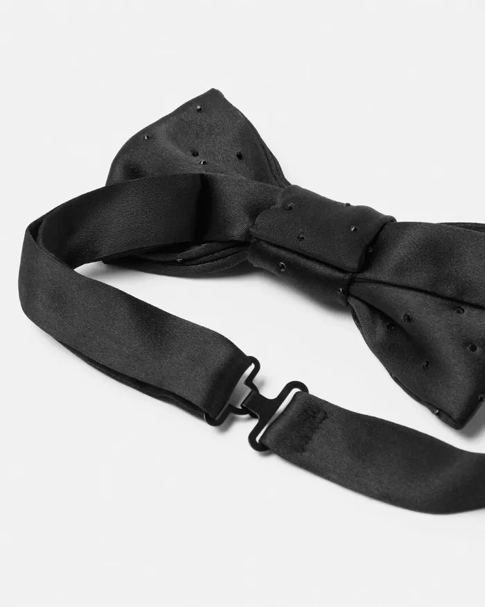 Versace Soft Accessories Men Crystal Bow Tie Black