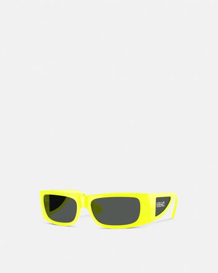 Versace Sunglasses Men Lens Logo Sunglasses Yellow