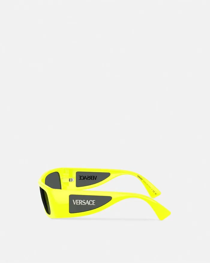 Versace Sunglasses Men Lens Logo Sunglasses Yellow