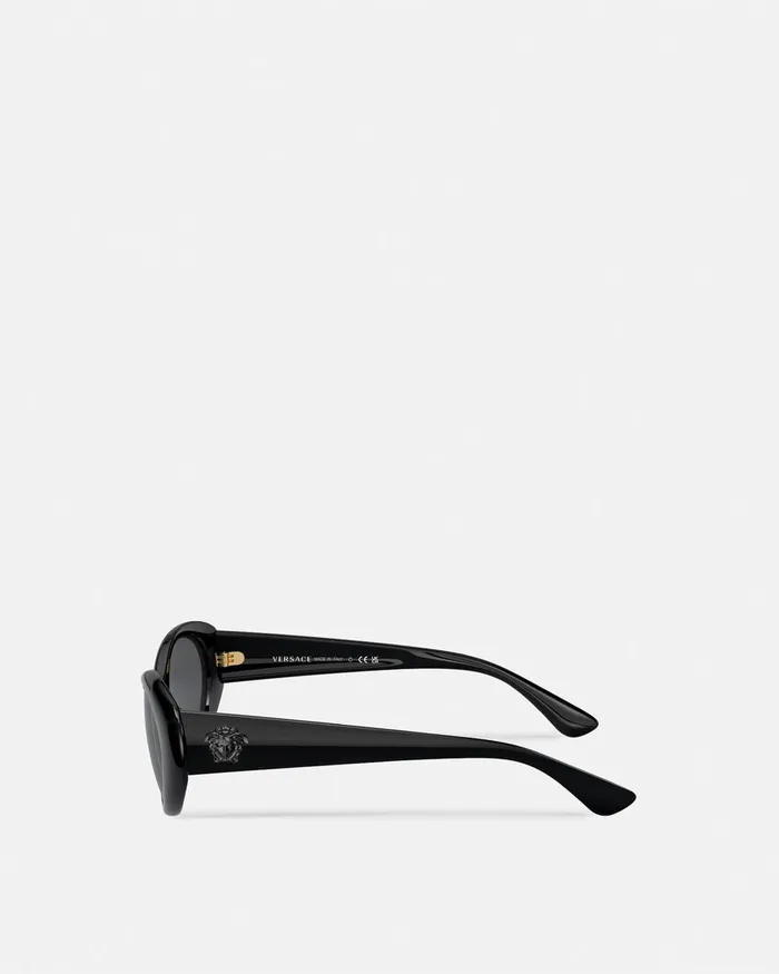 Versace Sunglasses Women La Medusa Oval Sunglasses Black