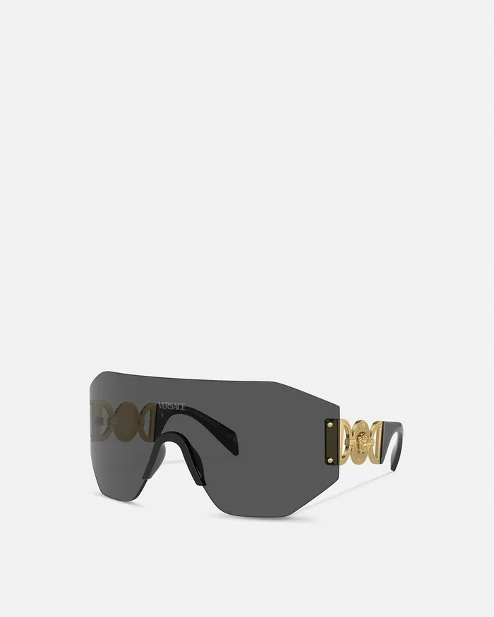 Versace Sunglasses WomenMen Medusa 03995 Mask Sunglasses Black