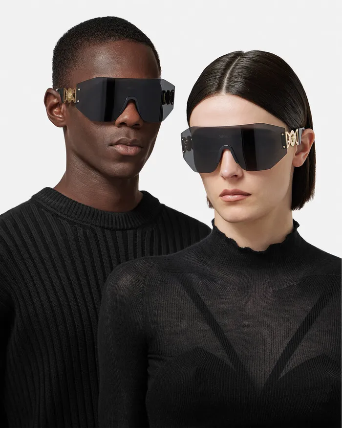 Versace Sunglasses WomenMen Medusa 03995 Mask Sunglasses Black