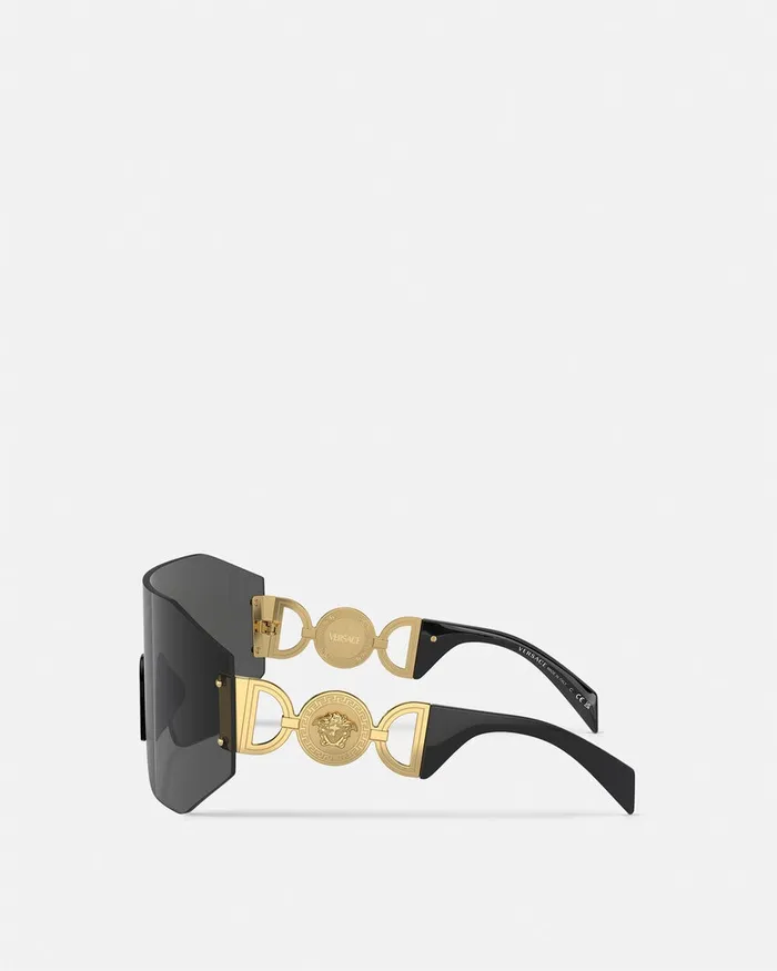Versace Sunglasses WomenMen Medusa 03995 Mask Sunglasses Black