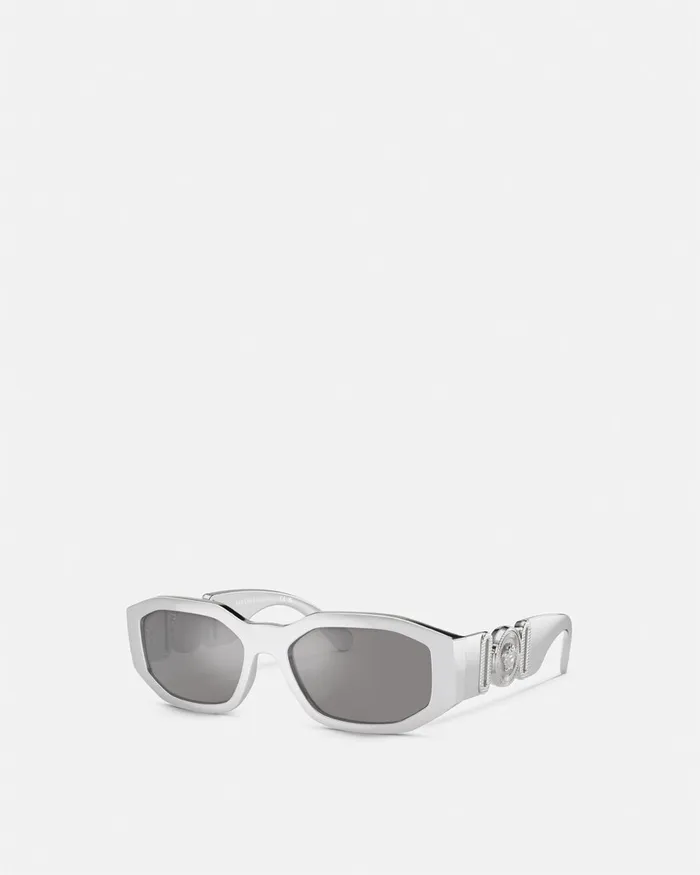 Versace Sunglasses WomenMen Medusa Biggie Chrome Sunglasses Silver