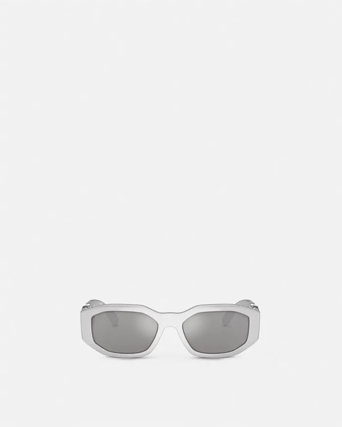 Versace Sunglasses WomenMen Medusa Biggie Chrome Sunglasses Silver