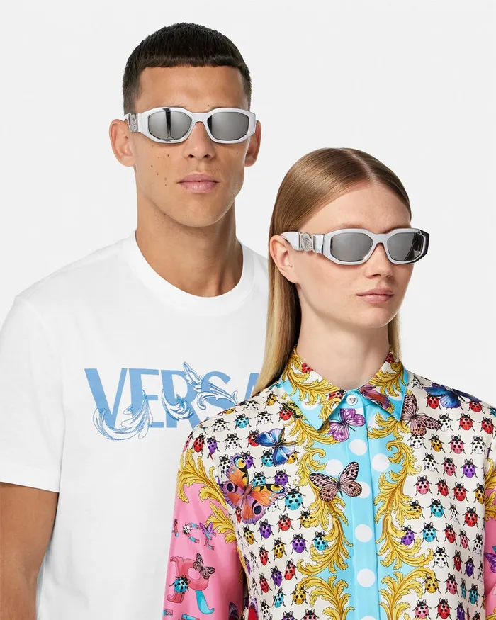Versace Sunglasses WomenMen Medusa Biggie Chrome Sunglasses Silver