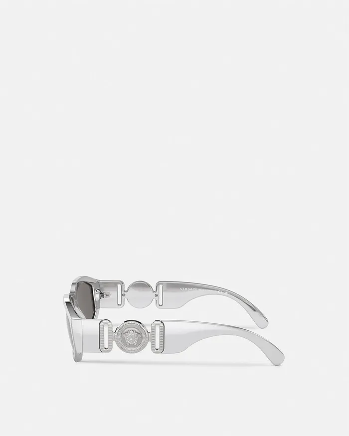 Versace Sunglasses WomenMen Medusa Biggie Chrome Sunglasses Silver