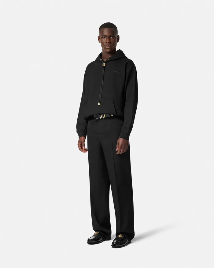 Versace Sweatshirts Men La Medusa Hoodie Black