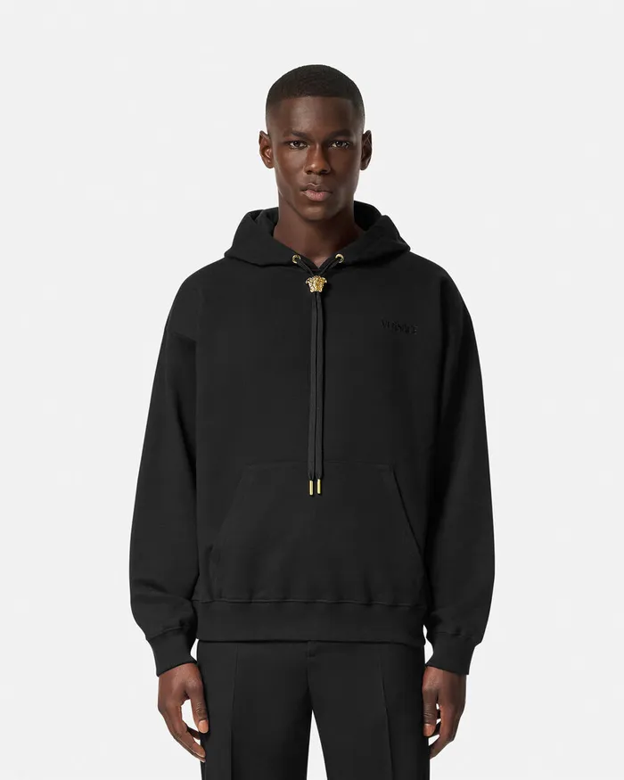 Versace Sweatshirts Men La Medusa Hoodie Black