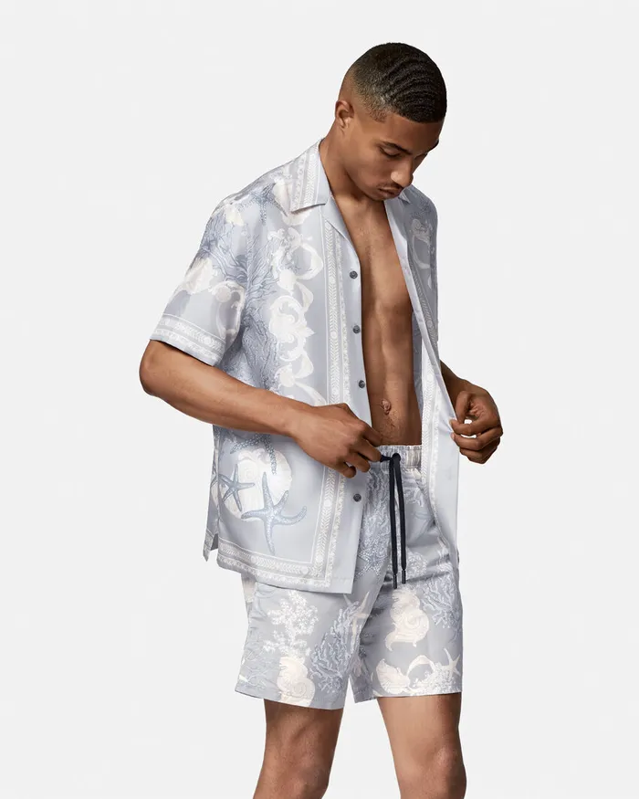 Versace Swimwear Men Barocco Sea Boardshorts Blueprint