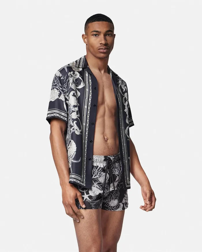 Versace Swimwear Men Barocco Sea Swim Shorts Blackprint