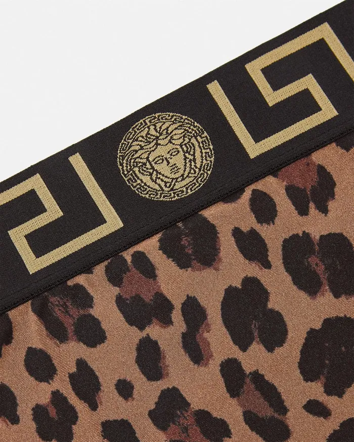 Versace Swimwear Women Leopard High Waist Bikini Bottoms Animalier