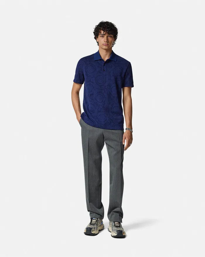 Versace TShirts and Polos Men Barocco Polo Shirt Blue