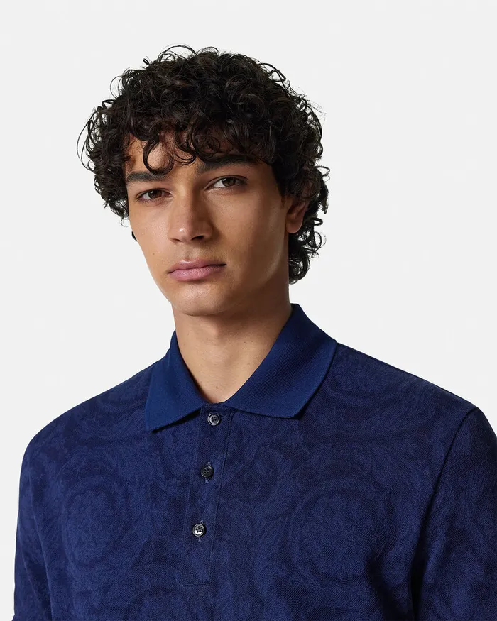 Versace TShirts and Polos Men Barocco Polo Shirt Blue