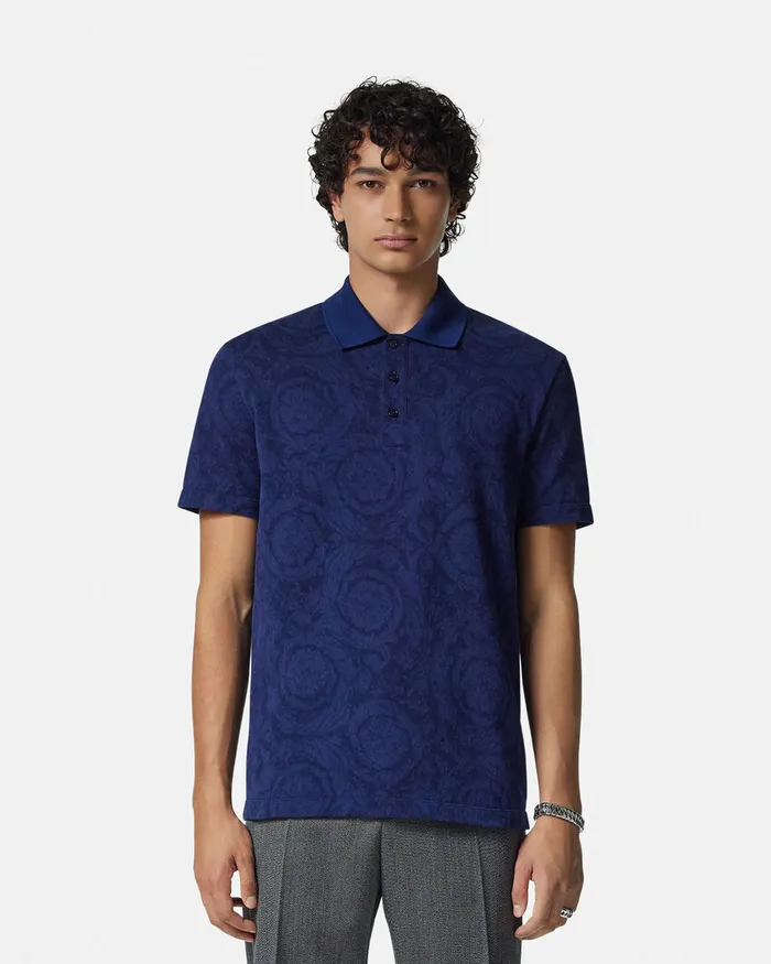 Versace TShirts and Polos Men Barocco Polo Shirt Blue